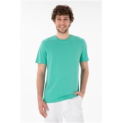 Erkek Regular Fit Bisiklet Yaka Mint Basic Tişört