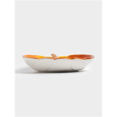 Блюдо, 23 см, керамика, оранжевое, Тыква, Bright pumpkin