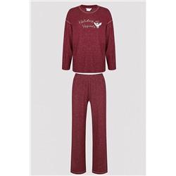 Penti Holidays Uzun Kollu Pantolon Bordo Pijama Takımı - Harry Potter Koleksiyonu PN7FND5723SK-BR11