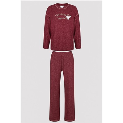 Penti Holidays Uzun Kollu Pantolon Bordo Pijama Takımı - Harry Potter Koleksiyonu PN7FND5723SK-BR11