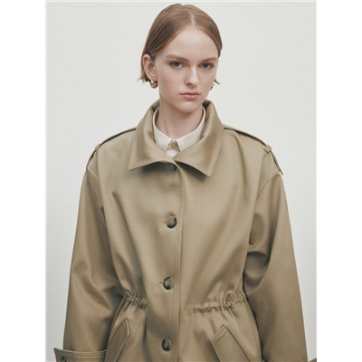 Parka botones cintura ajustable