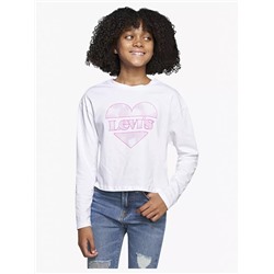 BIG GIRLS S-XL LONG SLEEVE CROPPED T-SHIRT