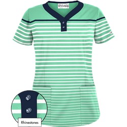 UA Sassy Stripes Amazon Print Scrub Top