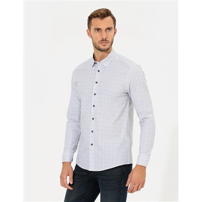 Yeşil Slim Fit Uzun Kollu Gömlek