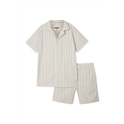 Pijama Blanco y gris oscuro