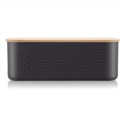 Bistro Brotkasten - Bambusdeckel - 19 x 29 x 11 cm - schwarz