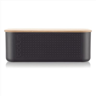 Bistro Brotkasten - Bambusdeckel - 19 x 29 x 11 cm - schwarz