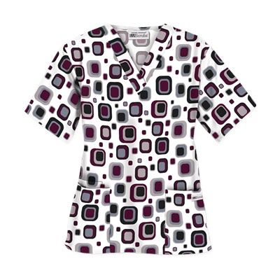UA Funky Geo Wine Scrub Top