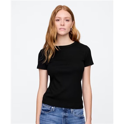Ribbed Crewneck T-Shirt