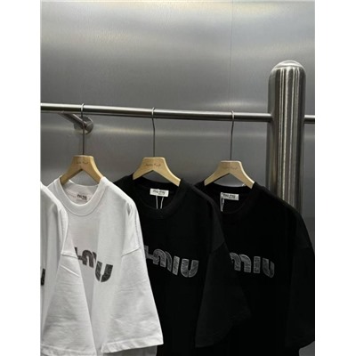 Футболка Miu Mi*u 🩷    Материал: плотный хлопок (330гр)