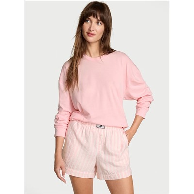 100% Cotton Shine Long-Sleeve Short Pajama Set