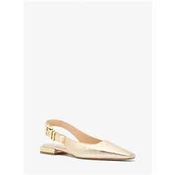Darrington Metallic Crackled Leather Flat