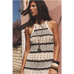 HALTER CROCHET KNIT MINI DRESS