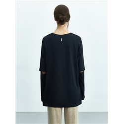 Лонгслив oversize с разрезами на локтях
