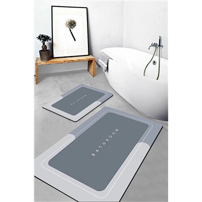 SİHİRLİ MOP Banyo Paspası Kaymaz Tabanlı Su Emici Yapı 40x60cm Kare SMBP2