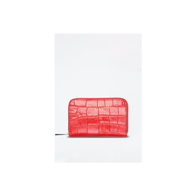 Cartera de piel Moni Croco Rojo