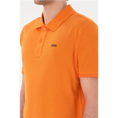 Erkek Regular Fit Polo Yaka Turuncu Basic Tişört