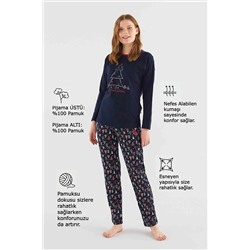 U.S. Polo Assn. 023K16Z8E2T6A.GRP U.S. POLO Assn. Kadın Yuvarlak Yaka Pijama Takım 023K16Z8E2T6A.GRP