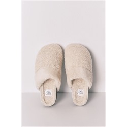 Zapatillas tipo zueco borreguito beige