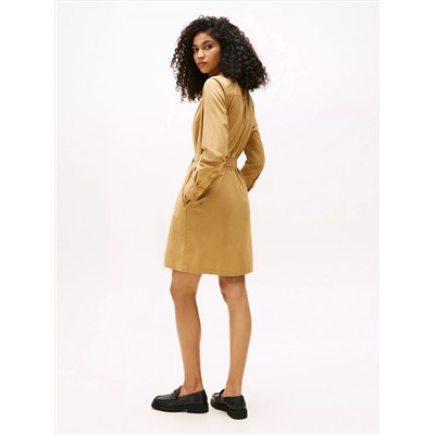 Long-Sleeve Belted Oxford Shirtdress