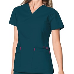 WonderWink WonderFLEX Verity Women's 4-Pocket STRETCH Cotton Rich V-Neck Scrub Top