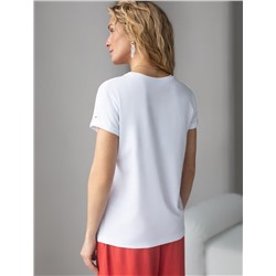 Свободная футболка с принтом из премиального хлопка с эастаном