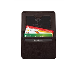 Garbalia, Unisex Kahverengi Magnet Hakiki Deri Mıknatıslı Kartlık Cüzdan