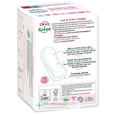 Love&Green Serviettes Maxi Hypoallergéniques - Révolution - Maxi Normal x16