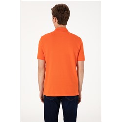 Erkek Regular Fit Polo Yaka Nar Çiçeği Basic Tişört