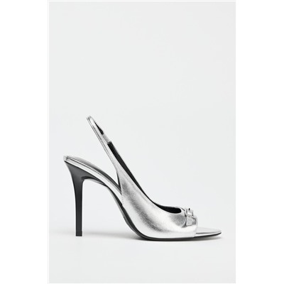 METALLIC HIGH-HEEL SANDALS