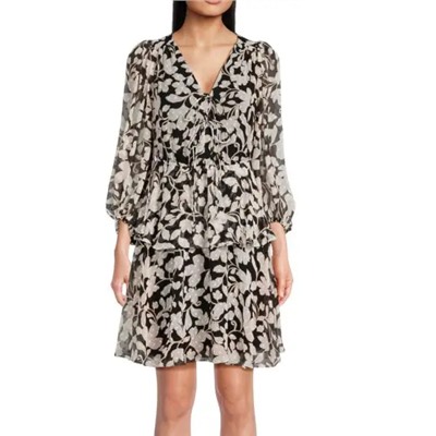 Tommy Hilfiger Floral Balloon Sleeve Mini Dress