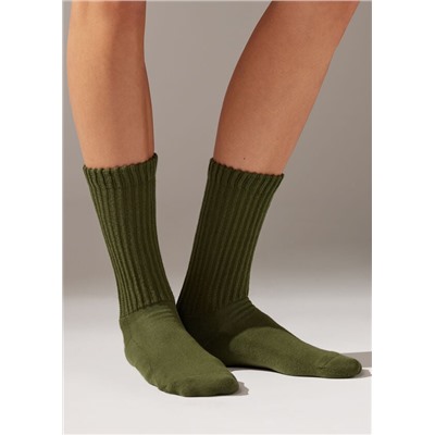 Kurze weiche Socken in Rippstrick