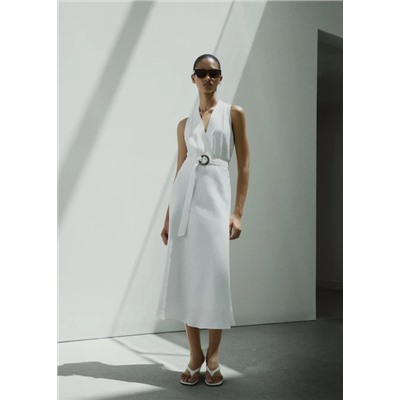 Vestido lino cinturón