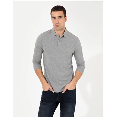 Gri Melanj Slim Fit Basic Sweatshirt