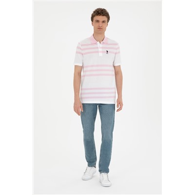 Erkek Regular Fit Polo Yaka Pembe Tişört