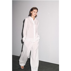 ZW COLLECTION 100% LINEN PALAZZO TROUSERS