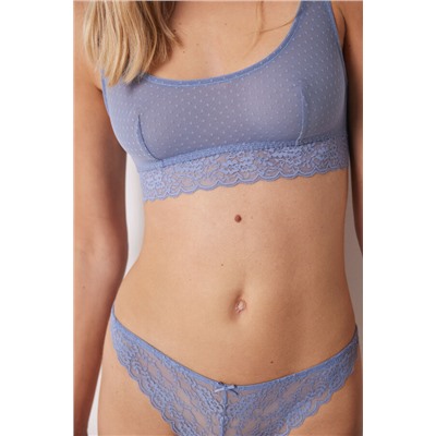 Sujetador top tul plumeti azul
