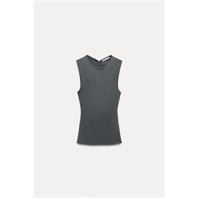 RIBBED OPEN-BACK TOP