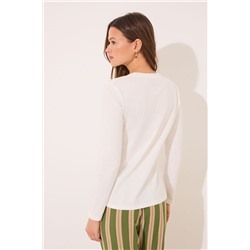 Camiseta lisa manga larga 100% algodón blanco