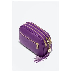 Bandolera de piel Violeta