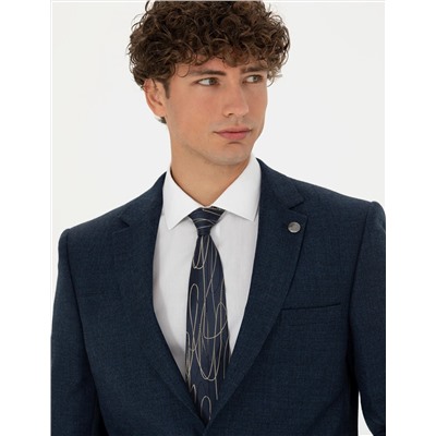 %100 Yün Lacivert Slim Fit Takım Elbise