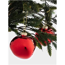 Игрушка елочная, 8 см, 2 шт, стекло, красная, Абстрактный шар, New year