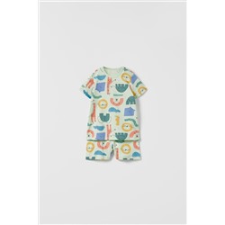 BABY/ CONJUNTO CAMISETA Y BERMUDA ANIMALES