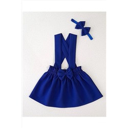 Yumurcak Saks Mavi Krep Elbise Bandana 110309BYRMYLDRM