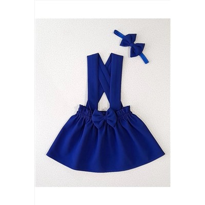 Yumurcak Saks Mavi Krep Elbise Bandana 110309BYRMYLDRM