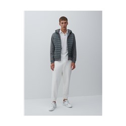 Gesteppte Sweatjacke aus Materialmix
