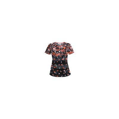 UA Artisan Flower Pewter Print Scrub Top