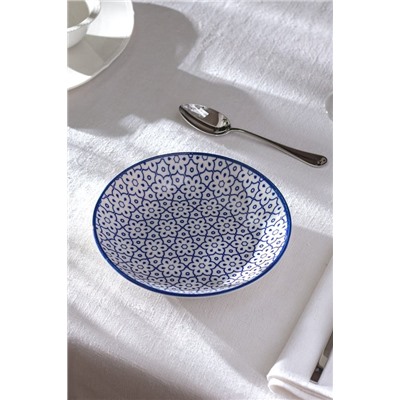 Reve Bleu Elodie Yemek Tabağı - 20 cm - Mavi/Beyaz