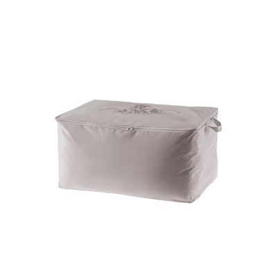 Çiçek Desen Baskılı Hurç - Gri - 64x41x35 cm