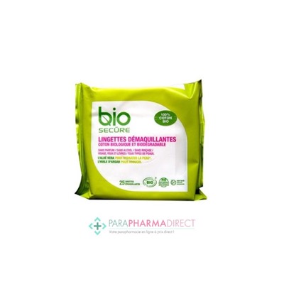 Bio Secure Lingettes Démaquillantes x25